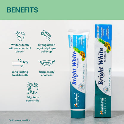 Himalaya Mint Fresh Gel Toothpaste, Fluoride Free to Reduce Plaque & Brighten Teeth, 6.17 oz, 2 Pack
