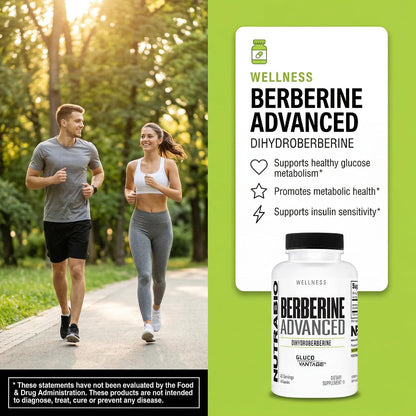 NutraBio Berberine Advanced Supplement (Dihydroberberine), 200 mg - Provides Advanced Absorption Carbohydrate Tolerance Support, 60 Caps