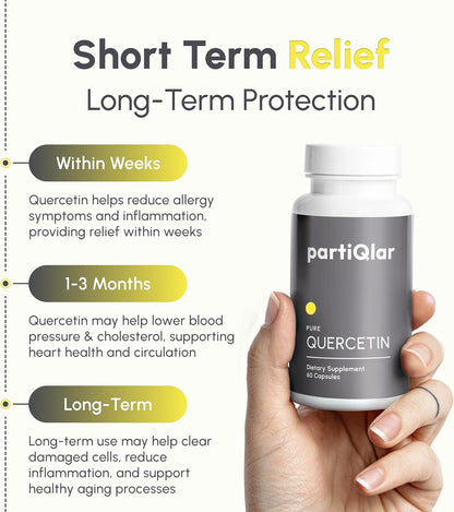 partiQlar Quercetin 500mg Supplement - Immune & Sinus Support, 60 Caps