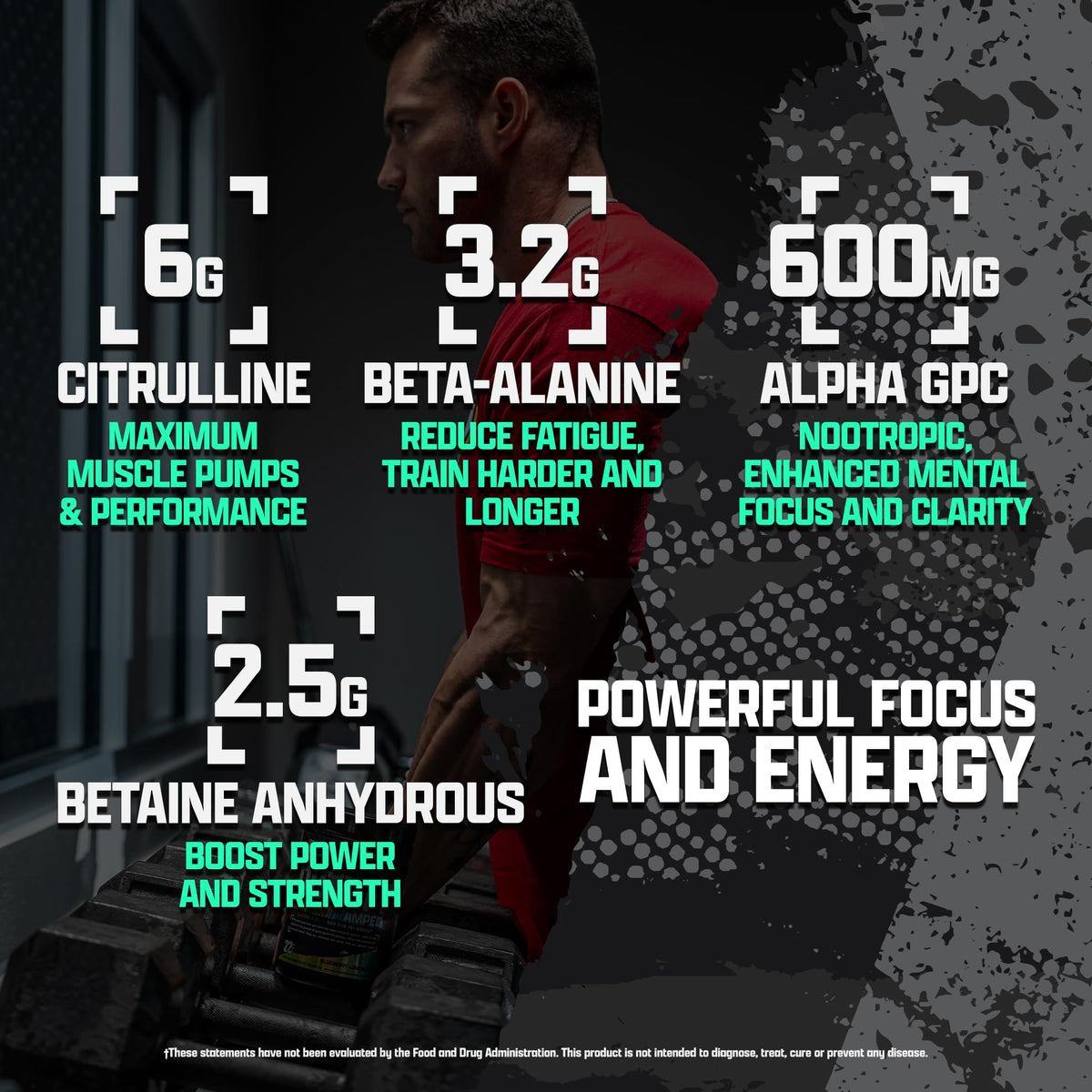OUTLIFT Amped Max Dosed Pre Workout Powder, 6G Citrulline, 3.2G Beta Alanine