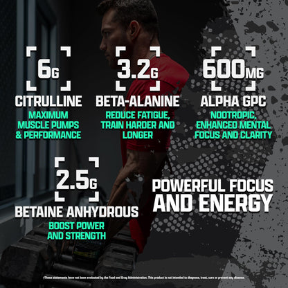 OUTLIFT Amped Max Dosed Pre Workout Powder, 6G Citrulline, 3.2G Beta Alanine