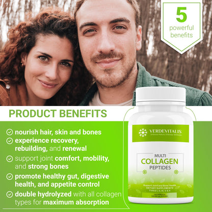 Fish Collagen Peptides Capsules – 100 Capsules | Fish Collagen Peptides | Supports Hair, Skin, Nails, Joints & Bones | Gluten-Free, Non-GMO | Made in USA