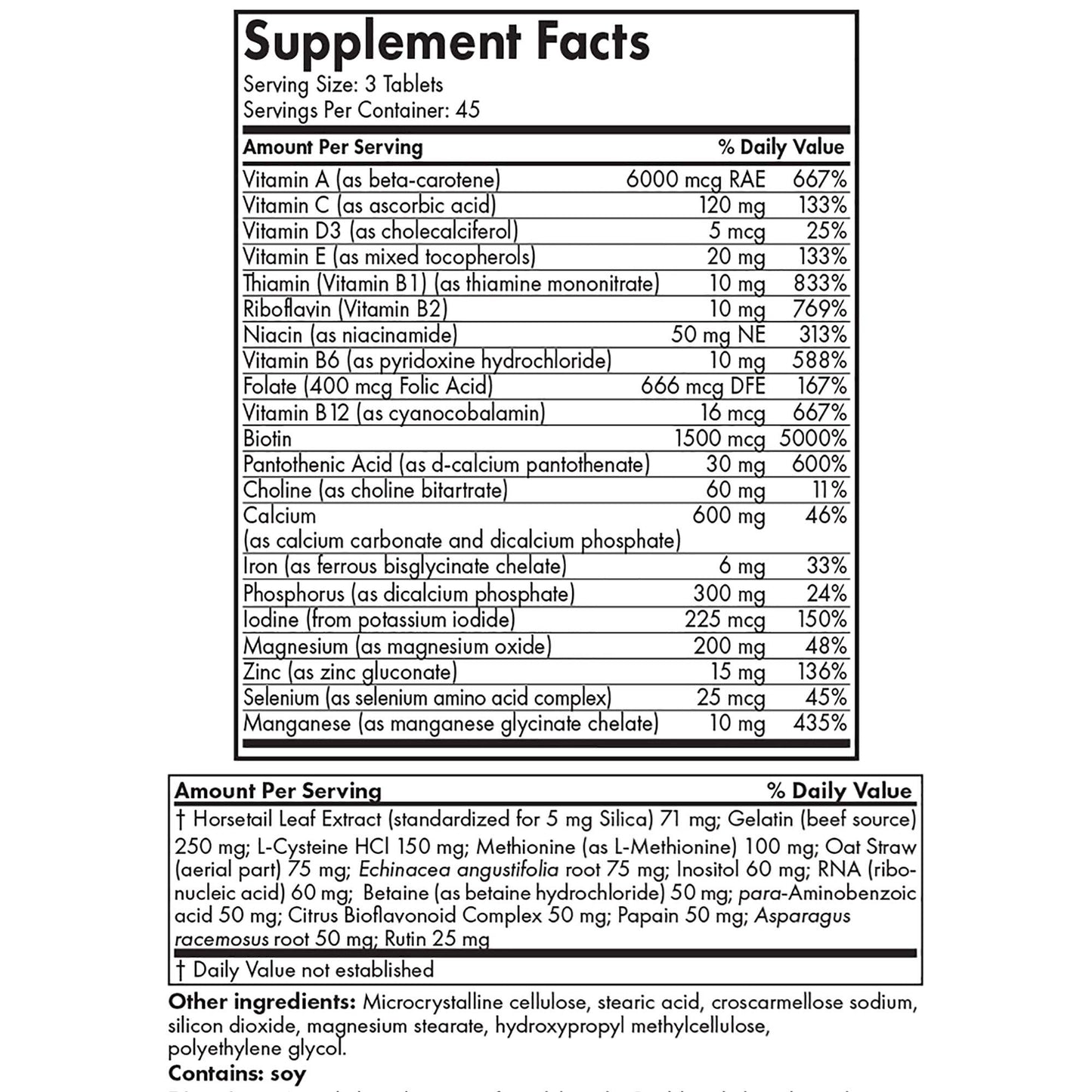 Futurebiotics Hair, Skin & Nails Beauty MultiVitamin with Biotin, Hair Vitamins and Skin Vitamins that Promote Healthy Hair and Nail, 180 Tablets