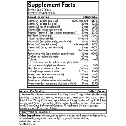 Futurebiotics Hair, Skin & Nails Beauty MultiVitamin with Biotin, Hair Vitamins and Skin Vitamins that Promote Healthy Hair and Nail, 180 Tablets
