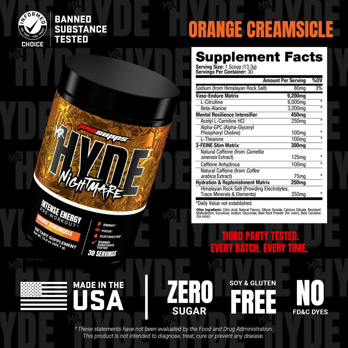 ProSupps Mr. Hyde Nightmare Pre Workout Powder with Caffeine & Beta Alanine - Preworkout for Intense Energy, Mental Focus & Performance - Gym & Fitness Supplements (Black N' Blueberry, 30 Servings)