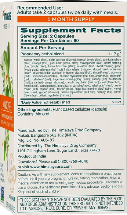 Himalaya MindCare, Nootropic Brain Supplement, 1170 mg, 120 Capsules