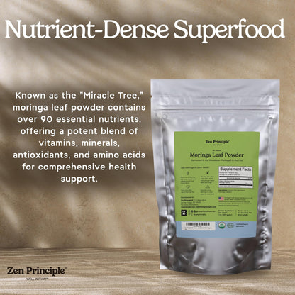 1 lb. Premium Organic Moringa Oleifera Leaf Powder. USDA Certified Organic.
