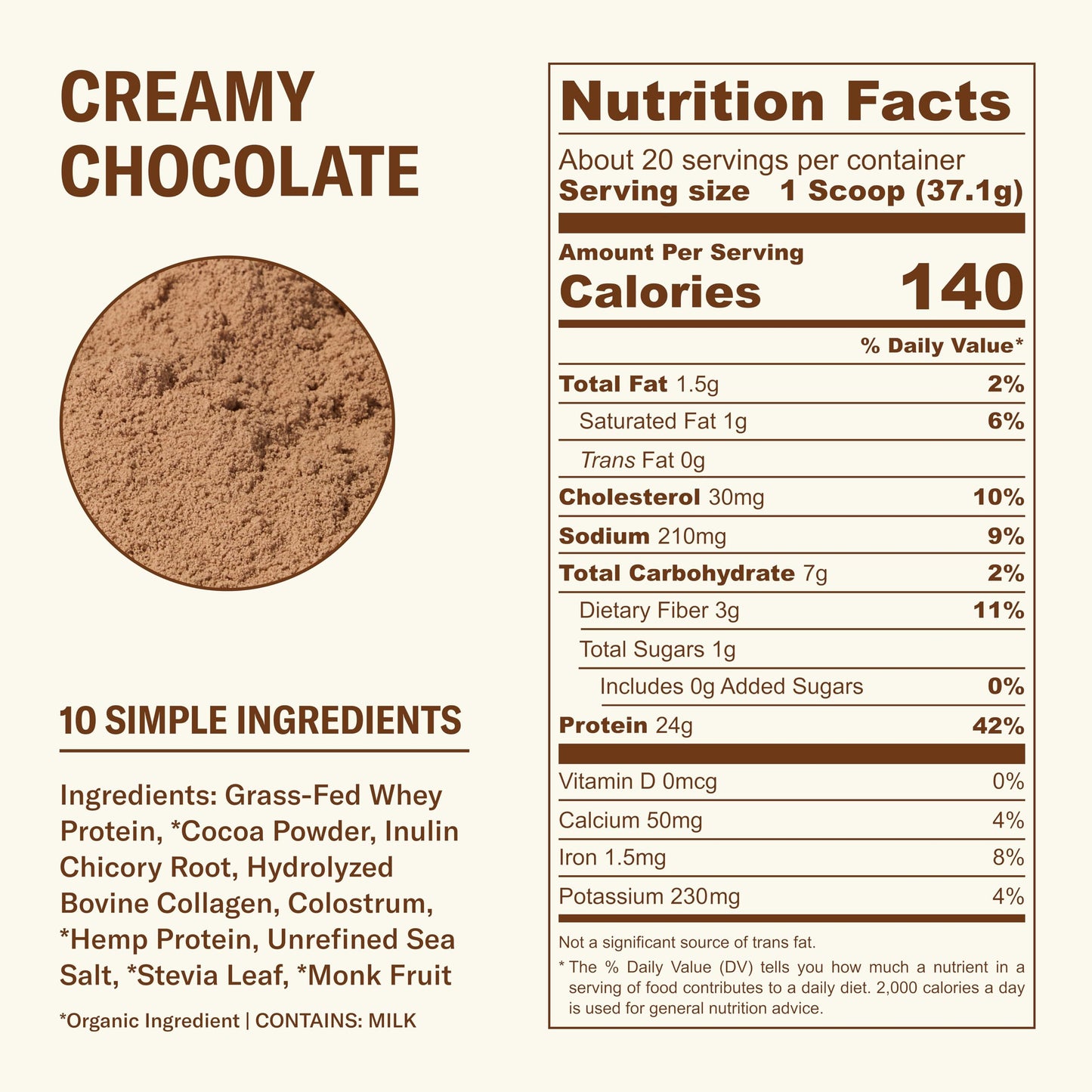 Grass Fed Whey Protein Powder, Vanilla Bean, 24g Protein with Collagen Peptides, Bovine Colostrum, Hemp Hearts & Prebiotic Fiber, No Added Sugar or Artificial Ingredients, 20 Servings