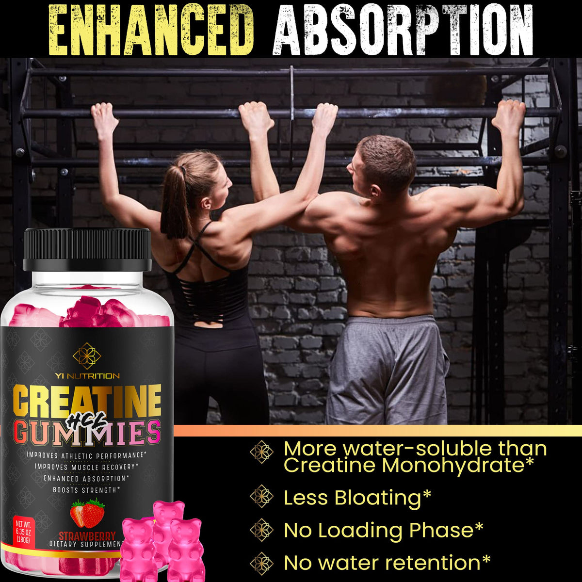 Yi Nutrition Creatine HCL Gummy - World's First Pre-Workout Creatine HCL Gummies!