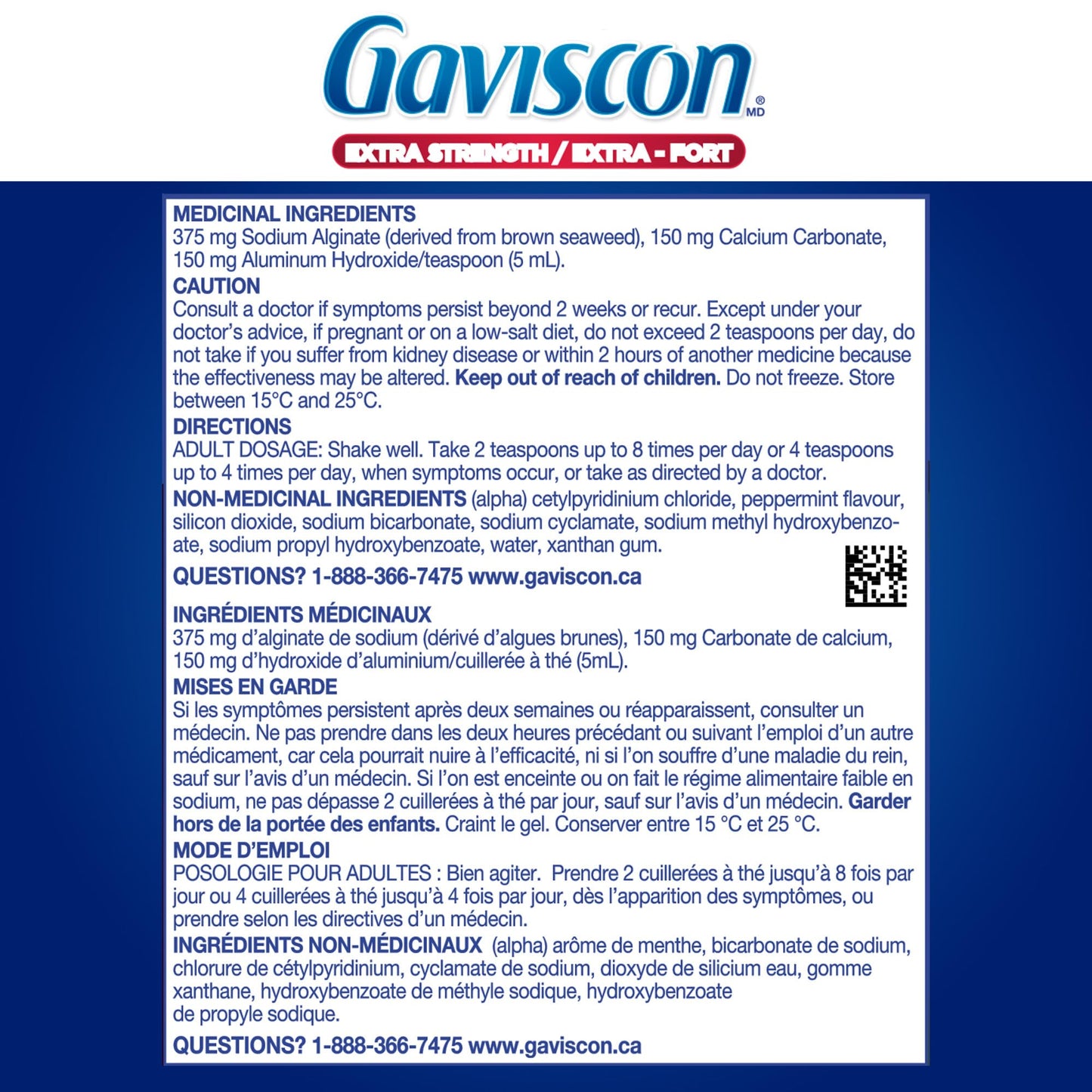 Gaviscon Heartburn Relief, Extra Strength Liquid ICY Mint 600 ml