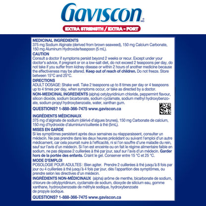 Gaviscon Heartburn Relief, Extra Strength Liquid ICY Mint 600 ml