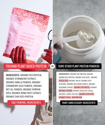 Truvani Organic Plant Based Protein Powder | Vanilla | 18 Servings | Vegan | 20g Pea Protein | Keto | Gluten & Dairy Free | Low Carb | No Added Sugar