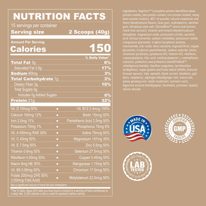 UpNourish Chocolate Vegan Protein Powder 54 Superfoods Powder,1.5 Billion CFU Probiotics 21g Plant Based Protein,No Sugar No Dairy No GMO Dairy Free,Meal Replacement Shake Keto-Friendly Low-Carb Diet,15 Servings