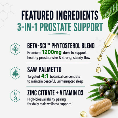 Approved Science Prostarex - Advanced Prostate Supplements for Men – Prostate, Bladder & Urinary Health Support with Saw Palmetto, Beta-Sitosterol & BioPerine – 270 Capsules (3 Month Supply)
