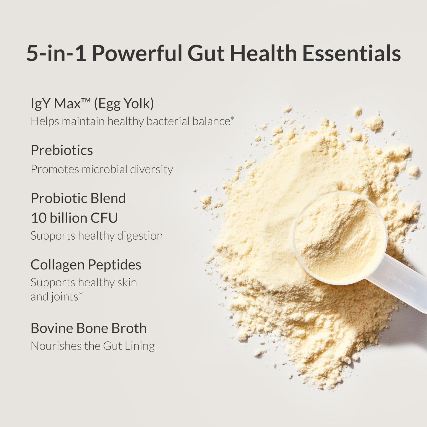 Microbiome Breakthrough™ Gut Support Powder – Vegetarian Vanilla – With Probiotics, Prebiotics, and IgY Max® – Source of L-Glutamine – Supports Digestive Comfort, Gas & Bloating Relief 30 Servings*