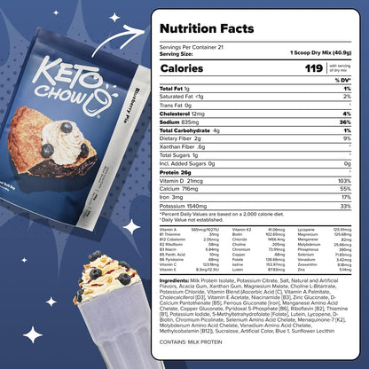 Keto Chow Chocolate Meal Replacement Shake Powder, 21 Meals