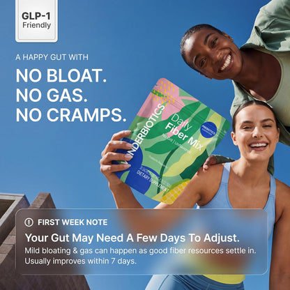 GLP-1 Support Fiber Supplement 6g Powder Packets - 30 Sachets | 5 Diverse Fibers with Prebiotics for Appetite Suppressant, Regularity, PHGG, Psyllium Husk, Daily Drink Mix for Women & Men