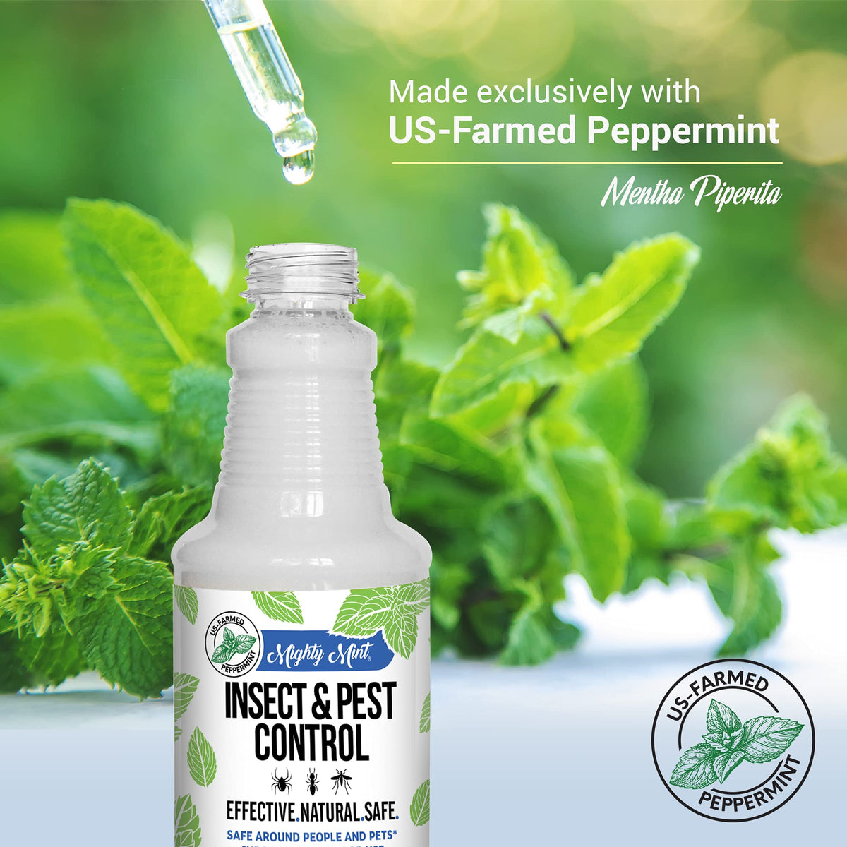 Mighty Mint 16 oz Peppermint Oil Insect & Pest Spray - for Spiders, Ants