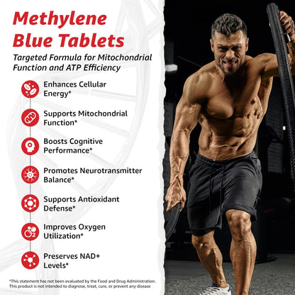 10X Health Methylene Blue Drops - 30ml Drops | Focus Support Supplement: With Black Pepper Extract, Energy Support, Vegan, Non-GMO, 30ml