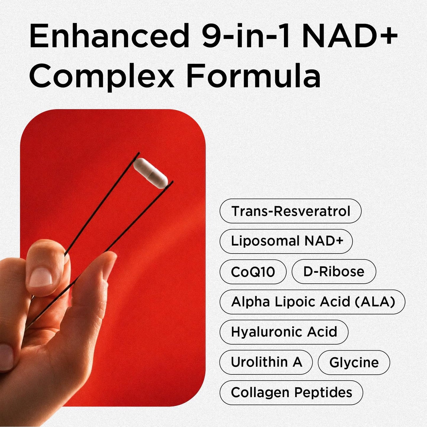 NAD+ Supplement for Women - NMN Alternative with β-NAD+, Trans-Resveratrol, CoQ10, D-Ribose - Promotes Cellular Renewal, Energy, and Radiant Skin Health - 60 Capsules Advanced