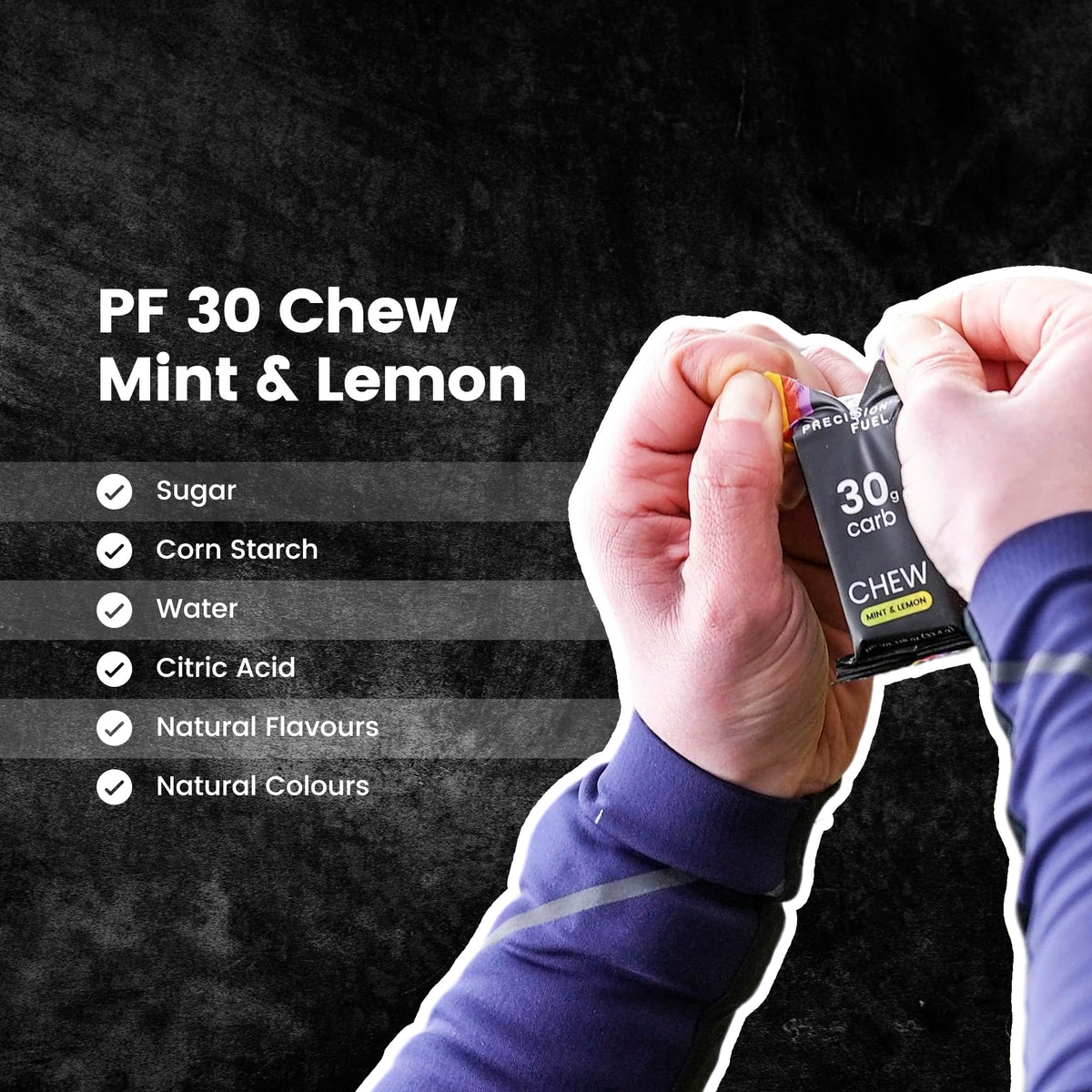 Precision Fuel PF30 Chew Energy Chews - Carbohydrate Fuel for Endurance, Lightweight & Portable, 30g Carbs - Ideal for Long Runs, Rides & Workouts -Original Flavour (15 Chews)