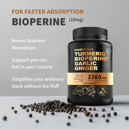 29-in-1 Methylated Multivitamin for Men & Women with Omega 3, Active B12, 5-MTHF Folate (70ct) & 4-in-1 Turmeric Joint Support Supplements with Garlic for Mobility & Active Aging Support (120 ct)