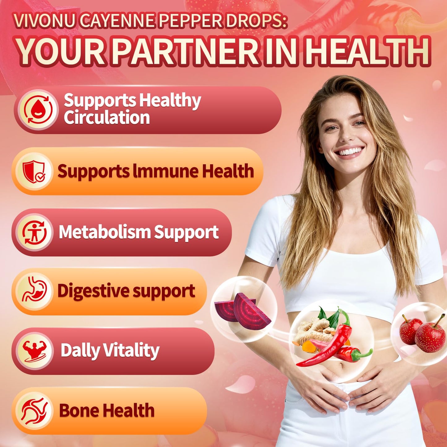Cayenne Pepper Softgels Supplement, Supports Leg Vein, Heart and Blood Vessel Health, with Vitamin E D3+K2 and Extracts of Grape Seed, Hawthorn, Beetroot, Berberine and Others (Softgels / 1 Bag)