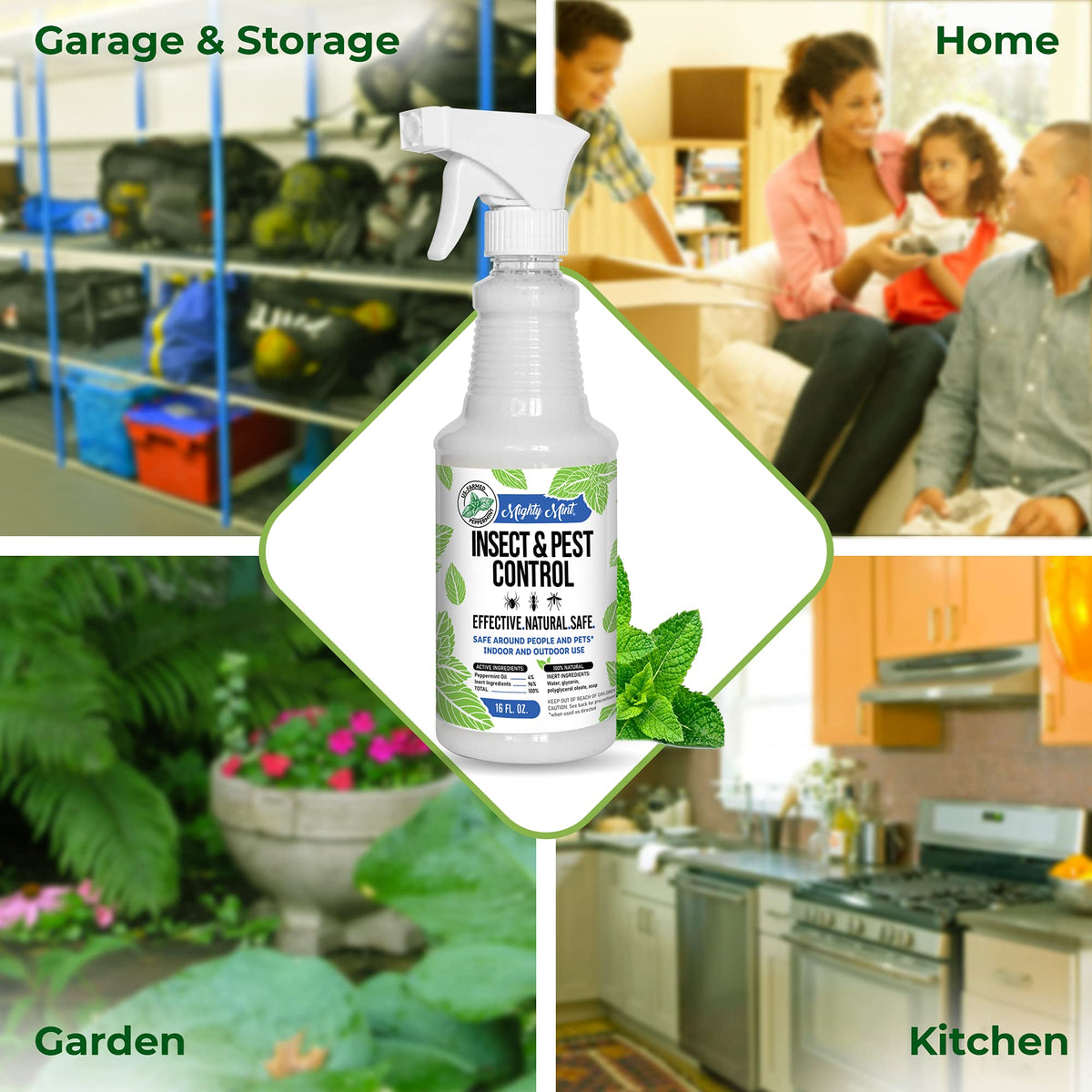 Mighty Mint 16 oz Peppermint Oil Insect & Pest Spray - for Spiders, Ants