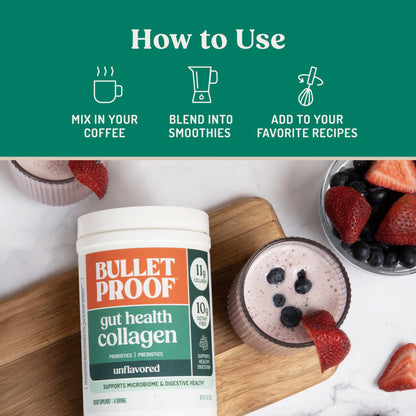 Bulletproof Energy Collagen Protein Powder, Vanilla Bean, 20g Grass-Fed Collagen Peptides, 7g Fiber with MCT Oil & Adaptogens, Caffeine-Free, 18.3 Ounces