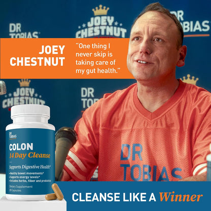 Dr. Tobias Colon 14 Day Cleanse | Supports Digestion & Gut Health | Colon Cleanse Detox | Constipation Relief & Gut Health Support for Women & Men | Psyllium + Senna + Probiotics | 28 Capsules