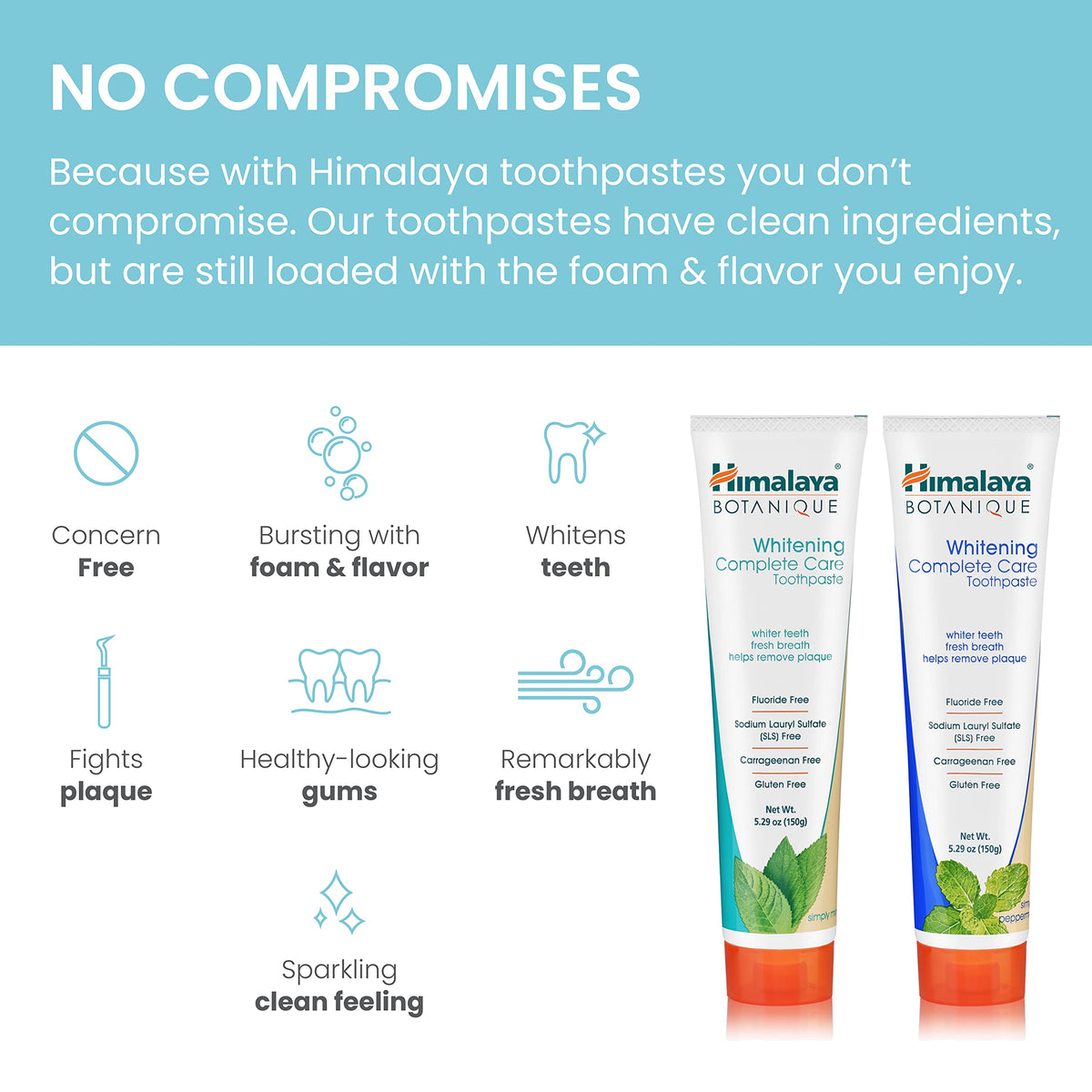 Himalaya Botanique Whitening Complete Care Toothpaste Mint, 5.29 oz, 2 Pack