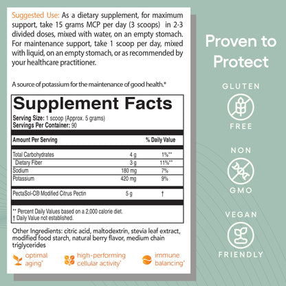 EcoNugenics PectaSol Modified Citrus Pectin – 184g Berry Powder – Total-Body Health Supplement to Support Immune System, Inflammation Response & Healthy Aging + Maintain Healthy Galectin-3 Levels