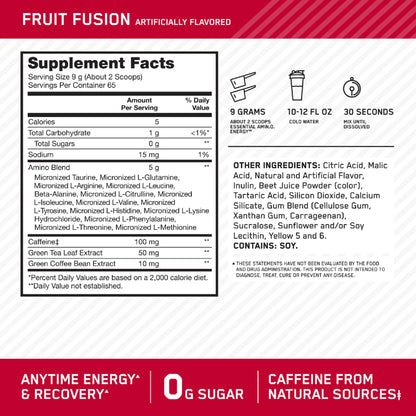 Optimum Nutrition Amino Energy - Pre Workout with Green Tea, BCAA, Amino Acids