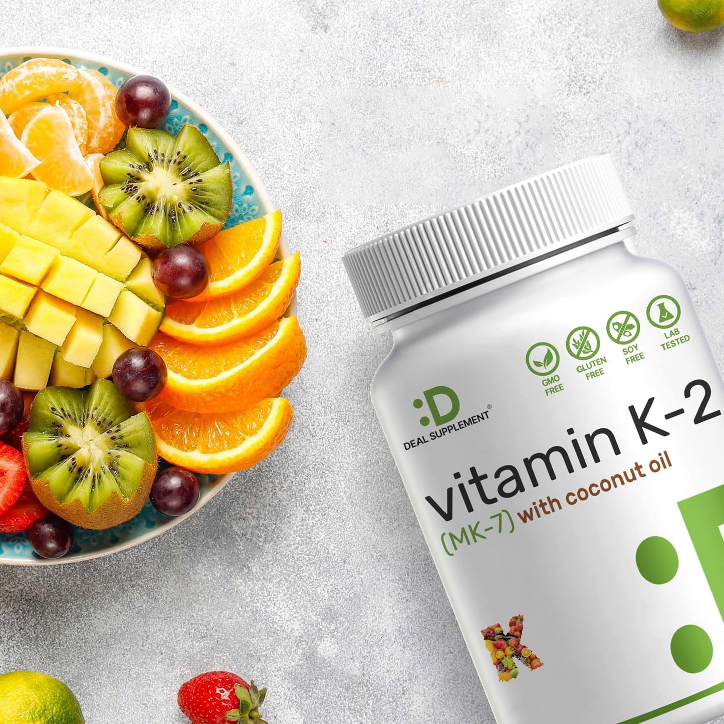 DEAL SUPPLEMENT Vitamin K2 MK-7 200mcg Per Serving, 240 Coconut Oil Softgels | Easily Absorbed Menaquinone-7 Form | Bone, Joint, & Immune Support – Non-GMO