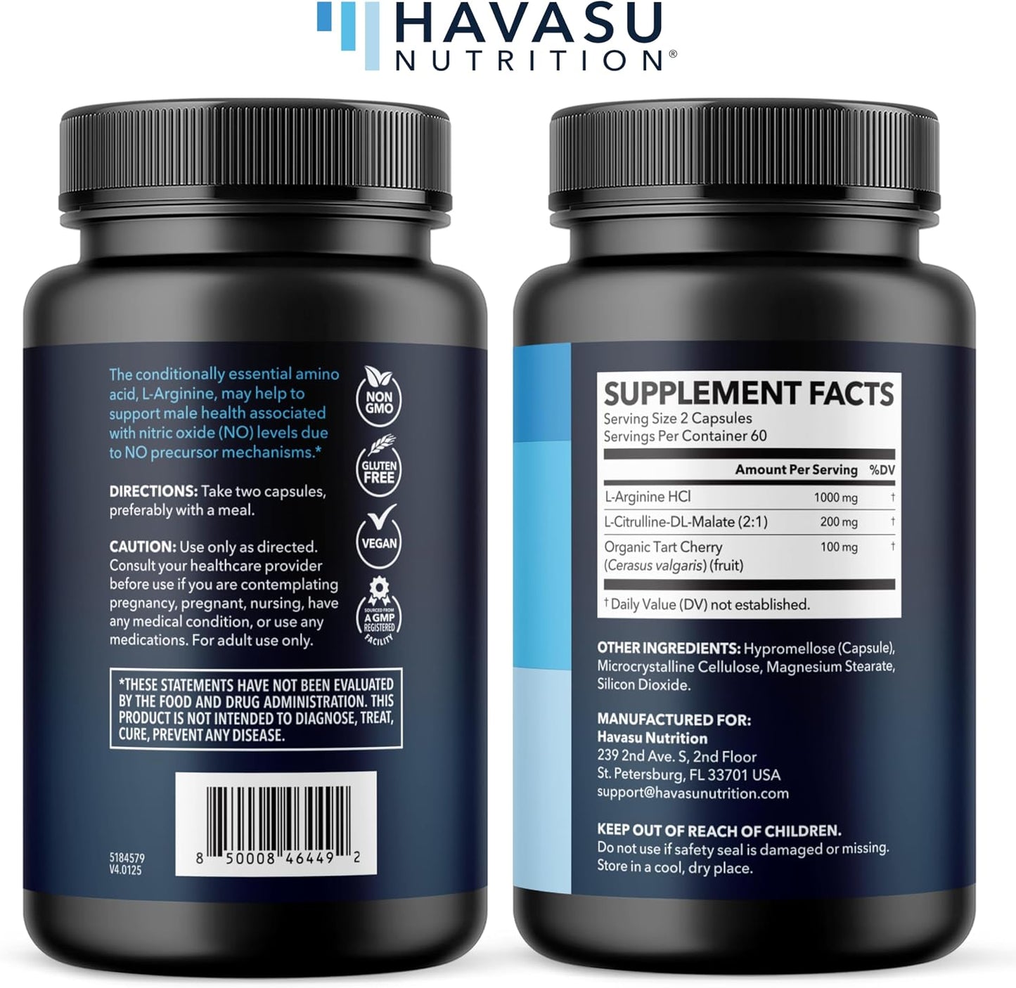Prostate Health and Nitric Oxide Support Bundle for Active Male Health | Saw Palmetto with Nettle and Pumpkin Capsules & L-Arginine with L-Citrulline Capsules, Bundle for Men, 60 Servings of Each