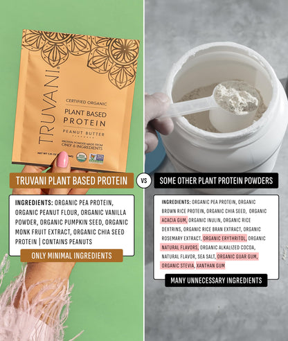 Truvani Organic Plant Based Protein Powder | Vanilla | 18 Servings | Vegan | 20g Pea Protein | Keto | Gluten & Dairy Free | Low Carb | No Added Sugar