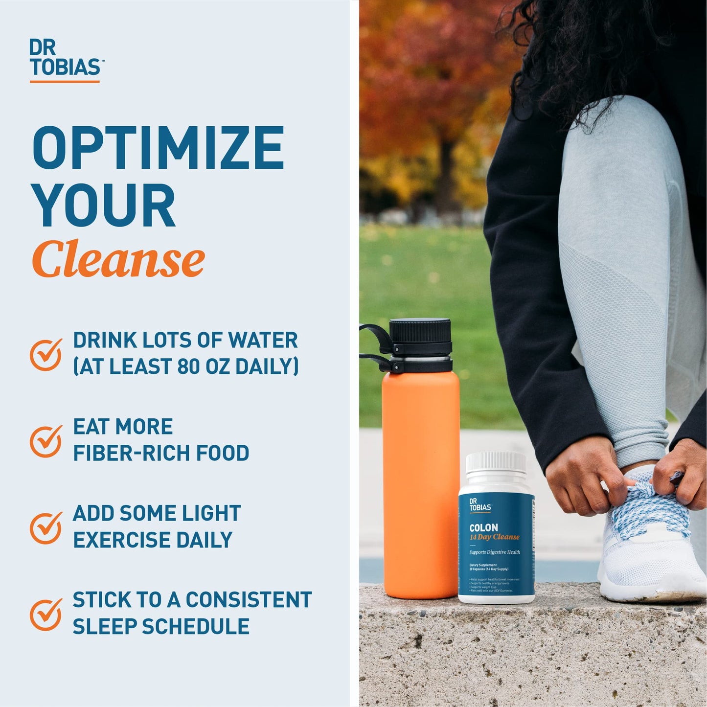 Dr. Tobias Colon 14 Day Cleanse | Supports Digestion & Gut Health | Colon Cleanse Detox | Constipation Relief & Gut Health Support for Women & Men | Psyllium + Senna + Probiotics | 28 Capsules