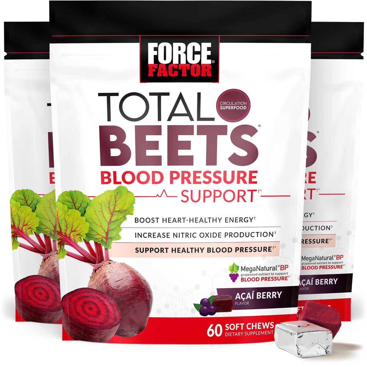 FORCE FACTOR Total Beets Blood Pressure Support Supplement, Beets Supplements 