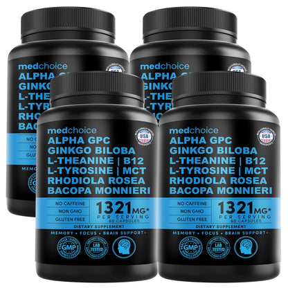MEDCHOICE 11-in-1 Nootropic Brain Supplement, Non-Caffeinated, 60ct