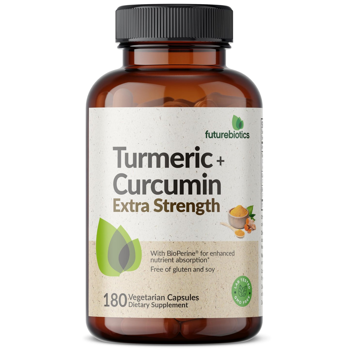 Futurebiotics Turmeric + Curcumin, Antioxidant, Joint & Digestion Support with BioPerine for Enhanced Nutrient Intake, Non-GMO, 90 Vegetarian Capsules