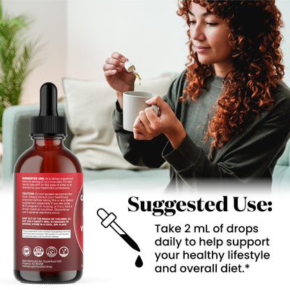 Cayenne Pepper Supplement Liquid Drops + Hawthorn Berry, Vitamin D3 K2 Beet Root Powder, Ceylon Cinnamon, Turmeric Curcumin, Organic Panax Ginseng - 4 OZ