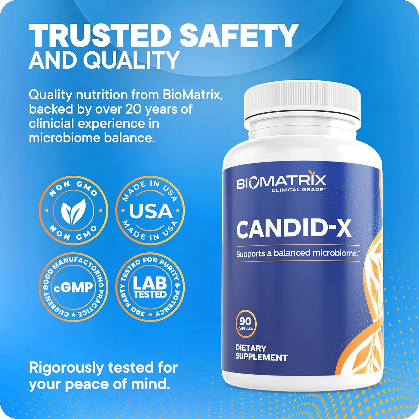 BioMatrix Candida Cleanse, Gut Health Supplement with Berberine, Oregano, Sodium Caprylate, Chamomile, Ginger, PAU D'arco | Candid-X, 90 Capsules