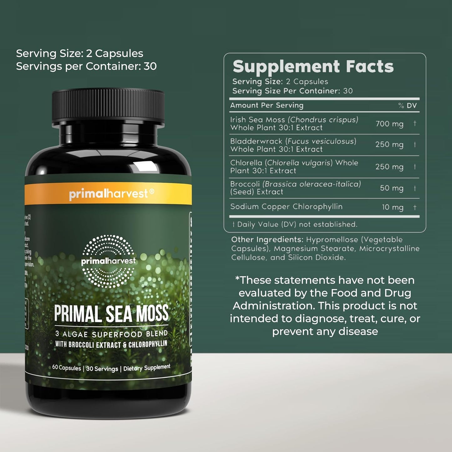 Primal Harvest Sea Moss – Daily Vegan Supplement, Dairy & Soy Free