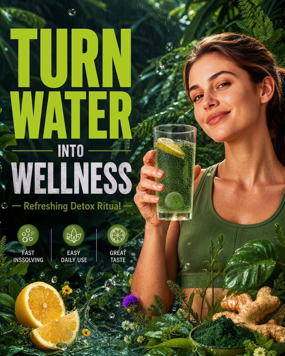 Detox Effervescent Tablets - All-in-One Daily Cleanse & Liver Support Drink with Milk Thistle, NAC, Activated Charcoal, Digestive Enzymes & Electrolytes - Fizzy Lemon Flavor, 30 Count