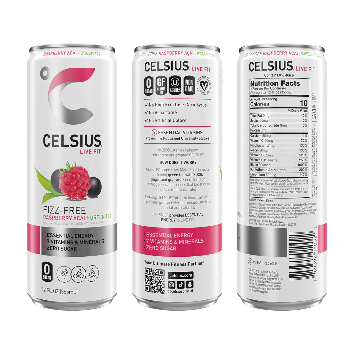CELSIUS Fizz Free Variety Pack, Functional Essential Energy Drink 12 Fl Oz (Pack of 12)