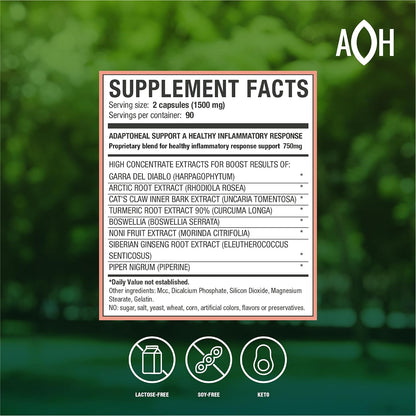 ADAPTOHEAL Inflammoff Botanical Blend - Turmeric and Rhodiola, 90 Capsules