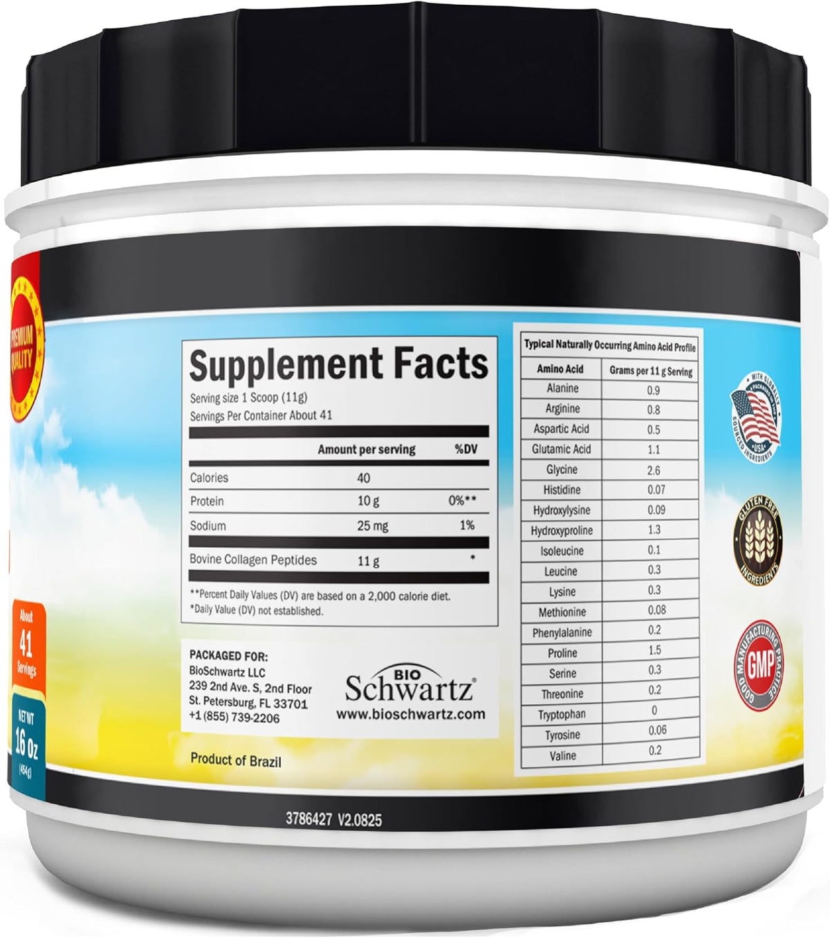 Collagen Peptides Powder for Women and Men, 16oz, 41 Servings, Unflavored
