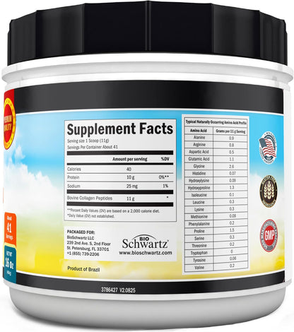 Collagen Peptides Powder for Women and Men, 16oz, 41 Servings, Unflavored