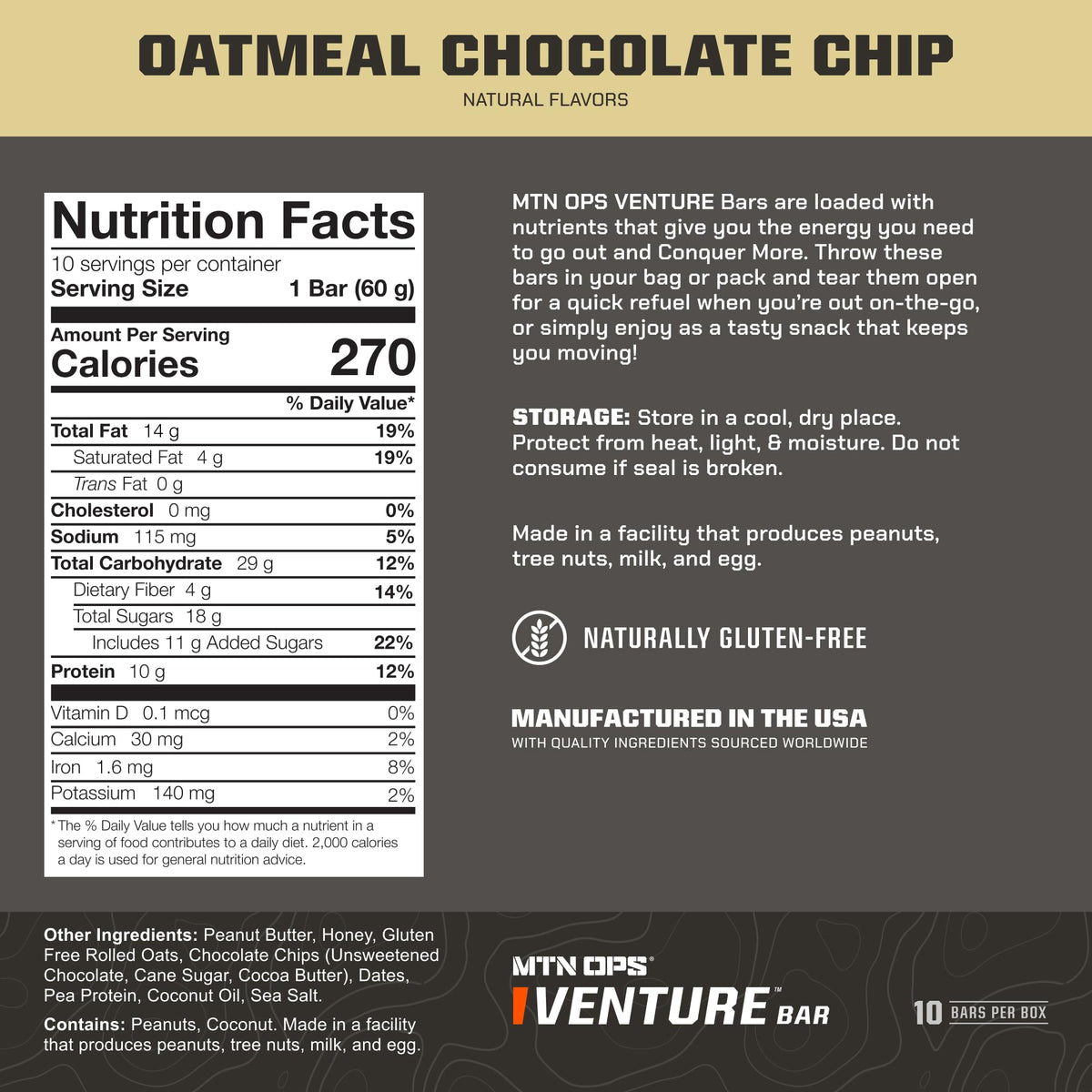 MTN OPS Performance High Protein Bars, Caramel Crunch
