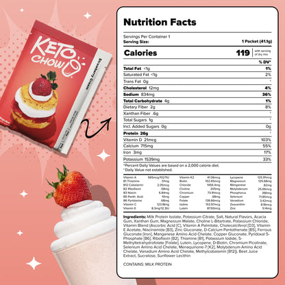Keto Chow Chocolate Peanut Butter Meal Replacement Shake Powder, 1 Meal
